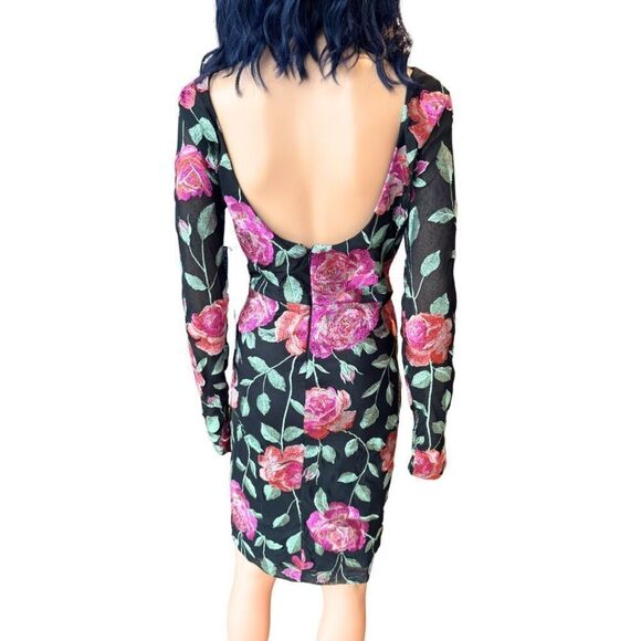 NWT Siena Floral Embroidered Mesh Bodycon Dress - Picture 9 of 10
